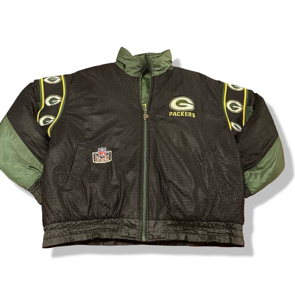 Vintage 1990s Pro Player Green Bay Packers Reversible NFL Experience Jacket